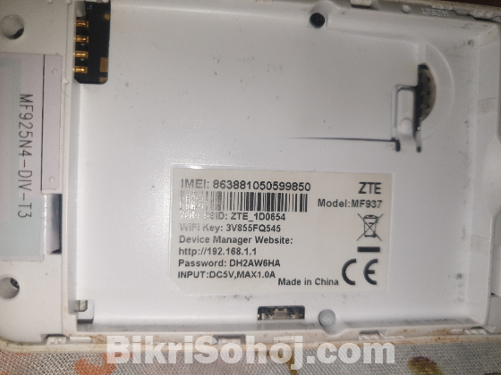 Zte mf937 mobile wifi cart4 4g